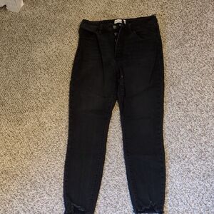 Women's Black Jeans Studio Blue Button Fly Size 27